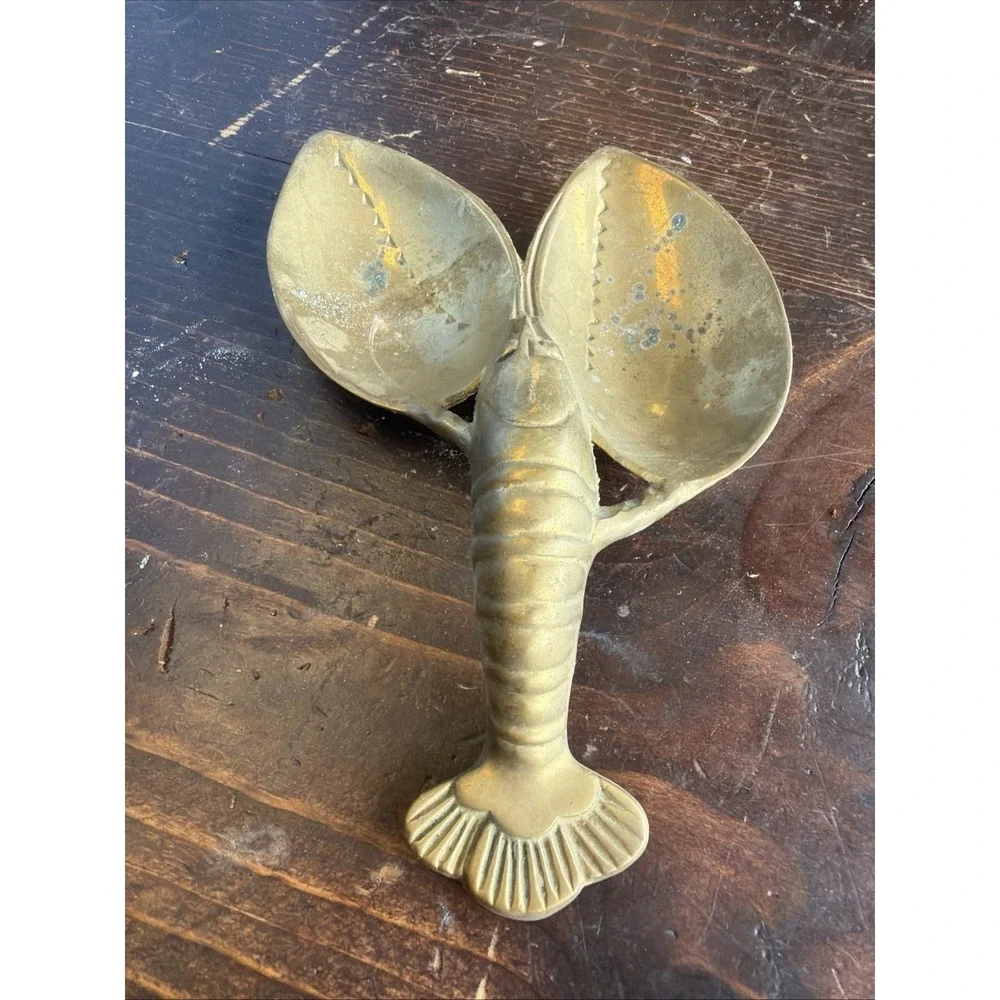 Vintage Brass Lobster Ashtray Dish 7